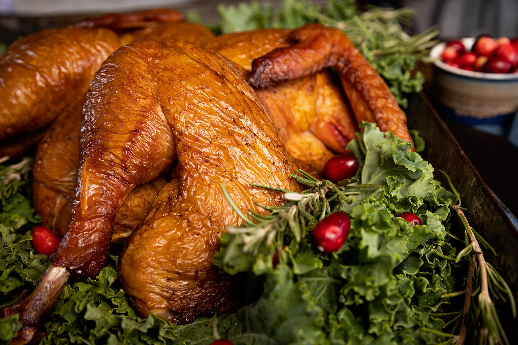 Seasoned turkey prepared with brine